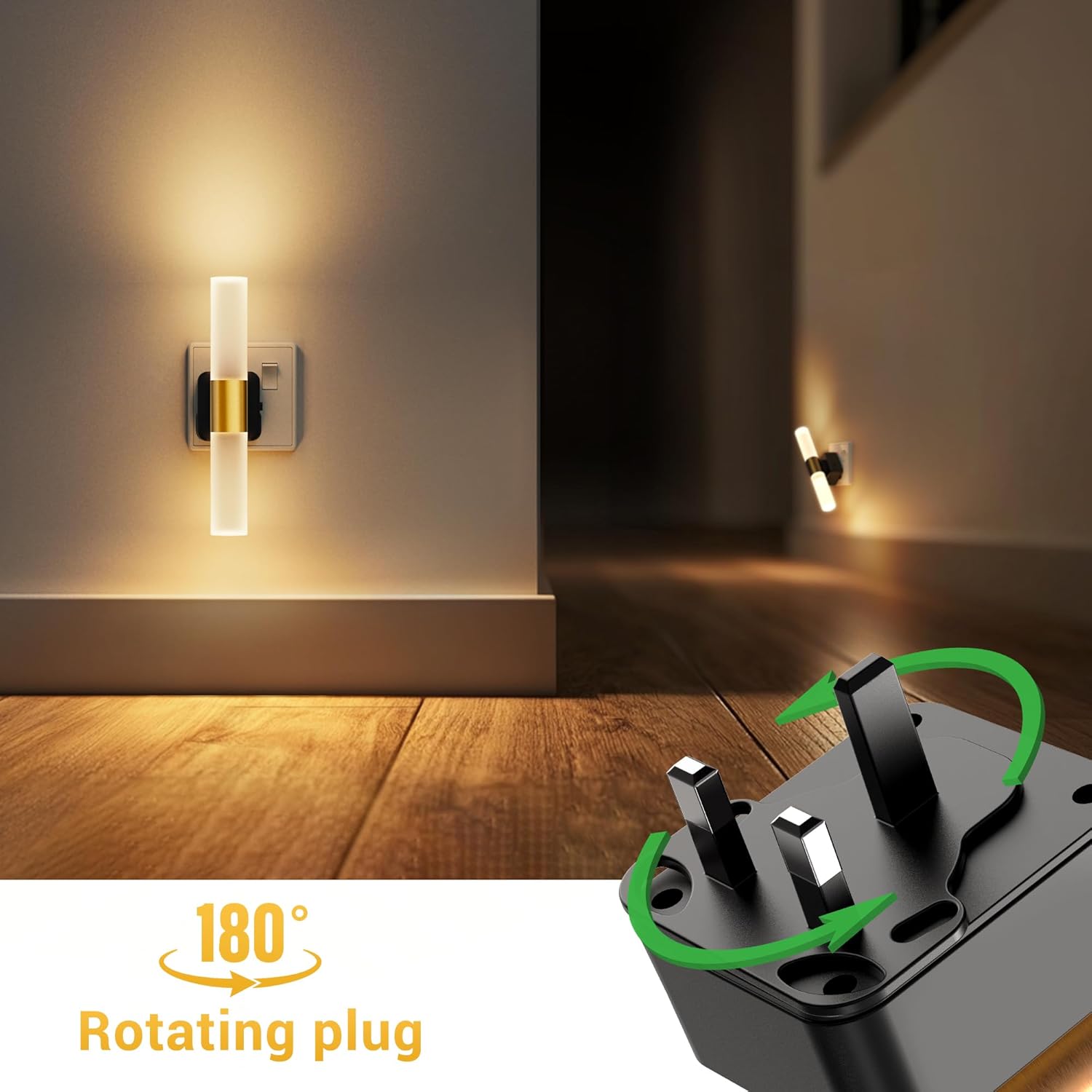 Decorative gold frosted plug light


