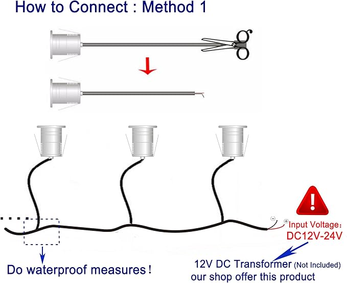Diagram showing how to connect wires with text and icons indicating voltage and transformer information.