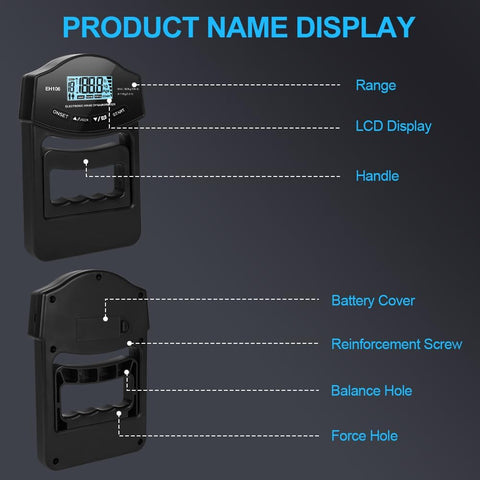 Diagram of a digital device with labeled parts on a dark background