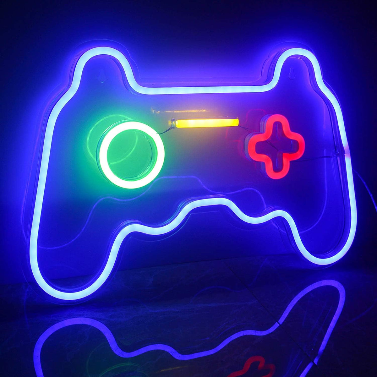 Dimmable Game Neon Sign - USB Powered Blue Gamepad LED Light with Switch for Bedroom Wall Decor, Gaming Room & Party