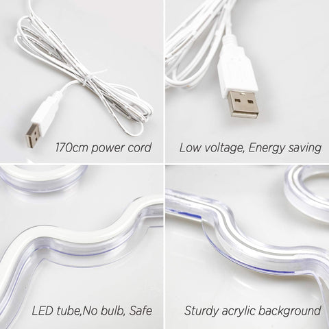 Dimmable Game Neon Sign - USB Powered Blue Gamepad LED Light with Switch for Bedroom Wall Decor, Gaming Room & Party