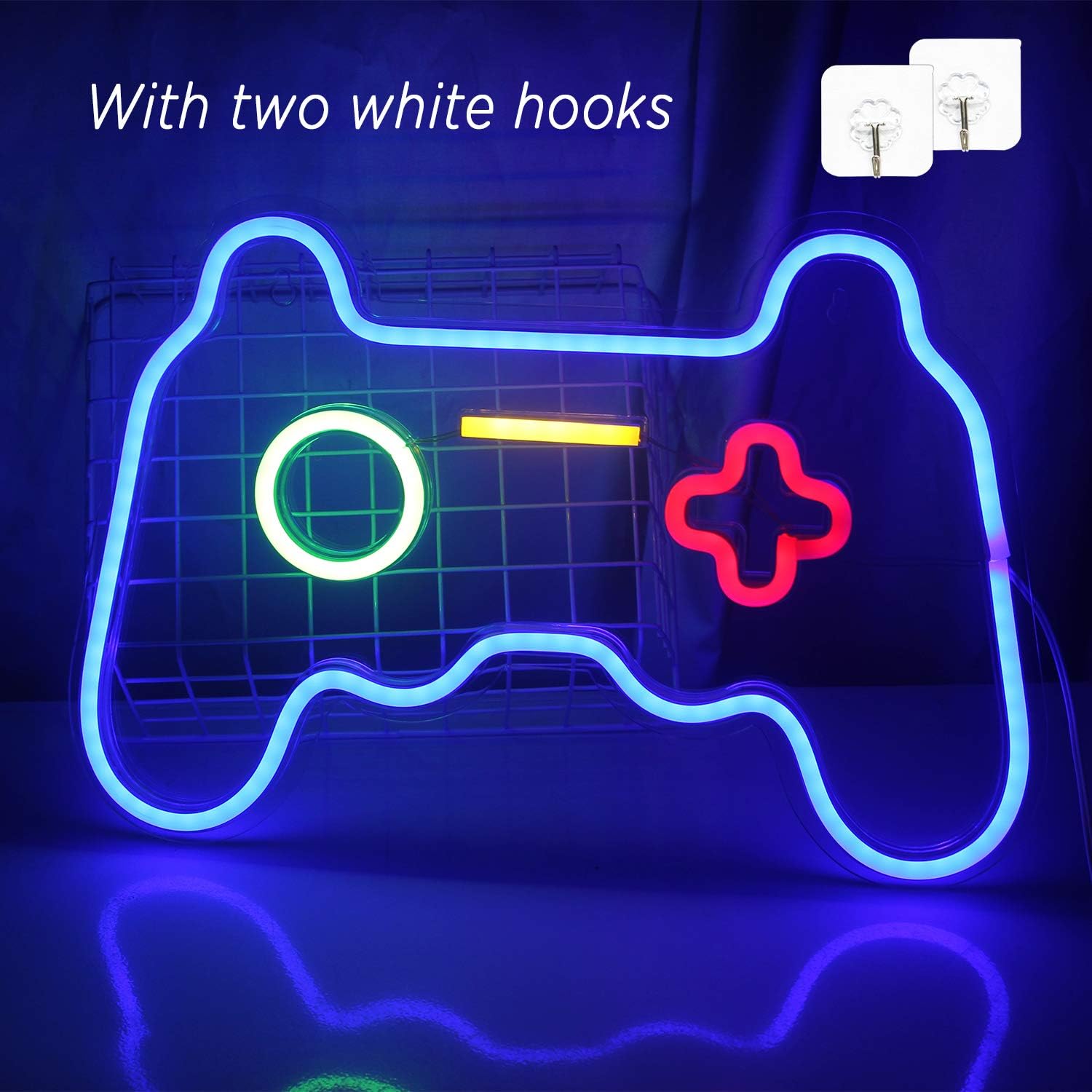 Dimmable Game Neon Sign - USB Powered Blue Gamepad LED Light with Switch for Bedroom Wall Decor, Gaming Room & Party
