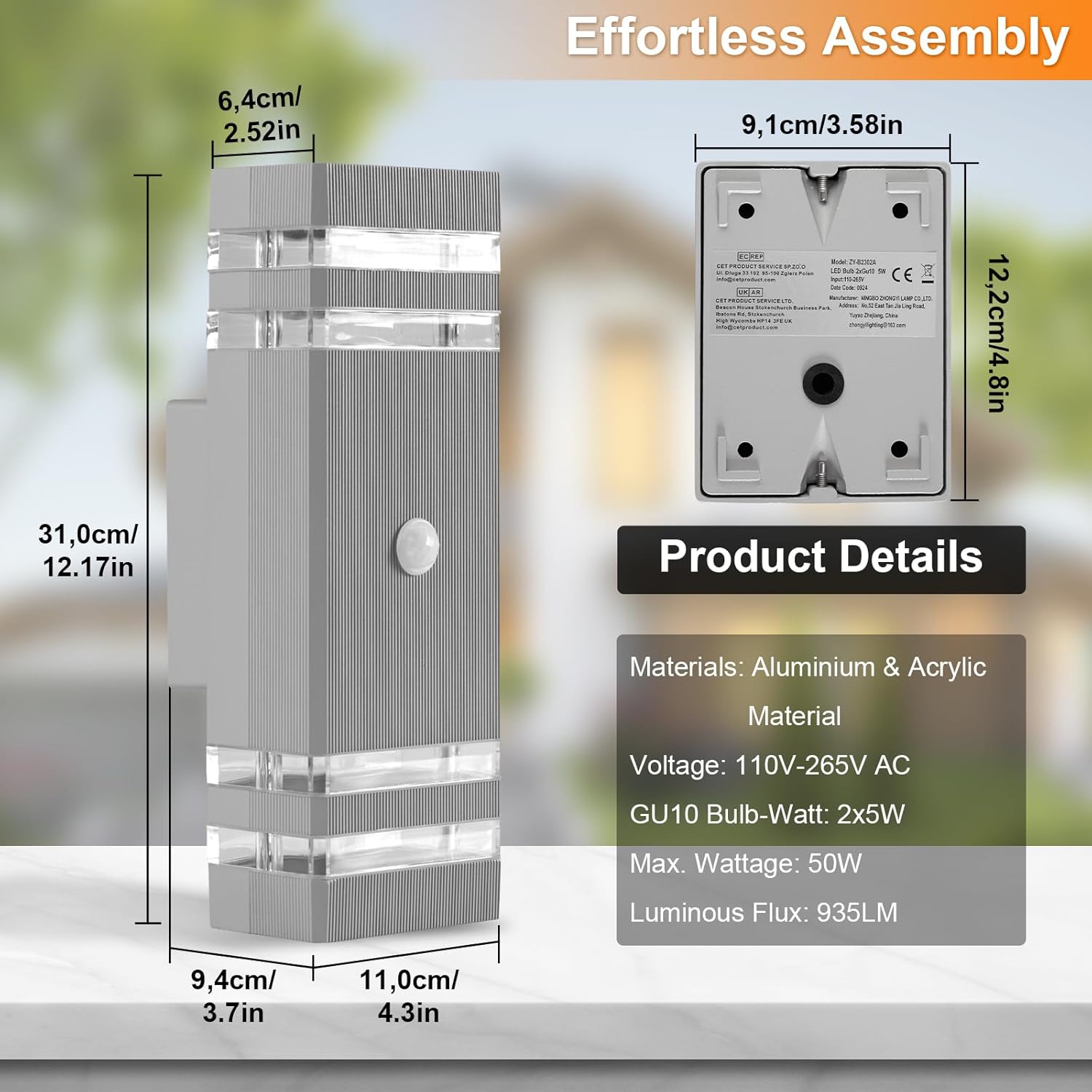 Down outside light with motion detection

