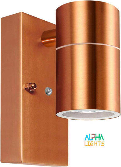 Dusk Till Dawn Sensor Outdoor Copper Single Wall Light Stainless Steel