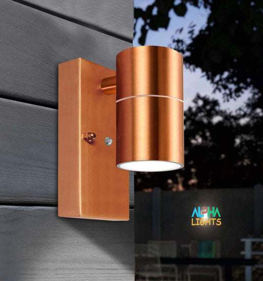 vDusk Till Dawn Sensor Outdoor Copper Single Wall Light Stainless Steel