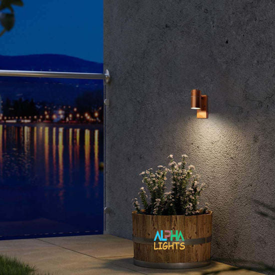 Dusk Till Dawn Sensor Outdoor Copper Single Wall Light Stainless Steel