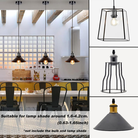 E27 Vintage Bright Brass Pendant Light Fitting with Ground Wire & 90cm Braided Cable – Ceiling Lamp Holder