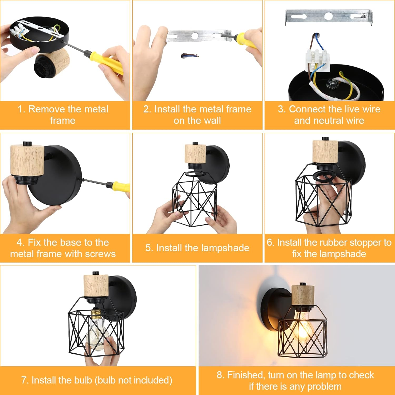 E27 bulb compatible wall light

