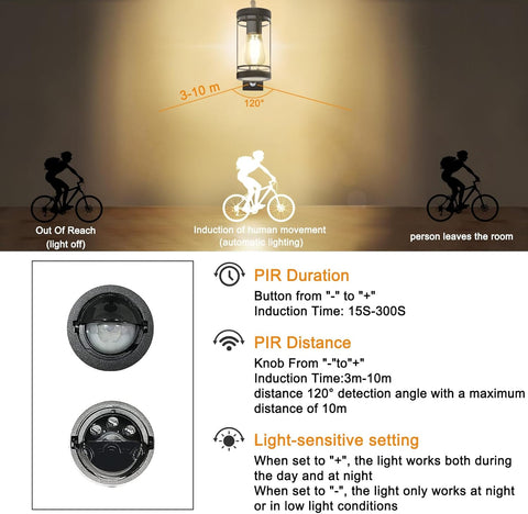 E27 motion light for exterior door

