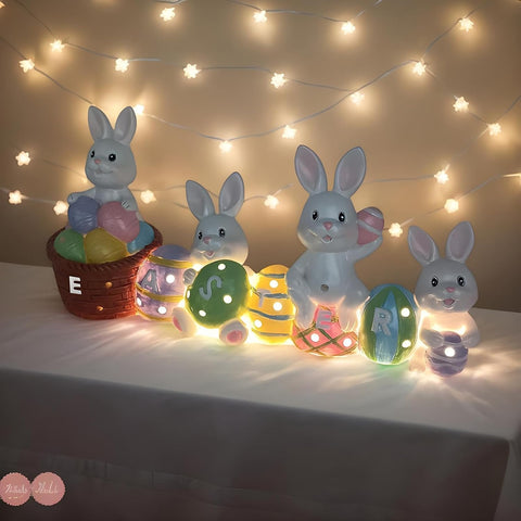 Easter bunny figurine with warm LED light