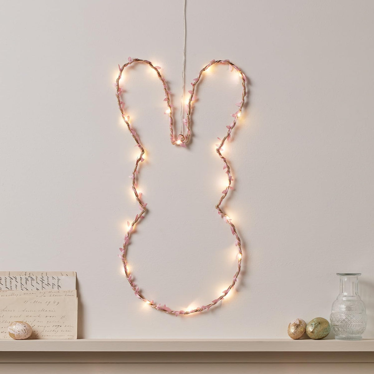 Easter bunny hanging wall light with warm white LEDs