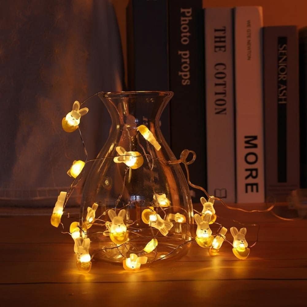 Easter bunny lights decorating table display