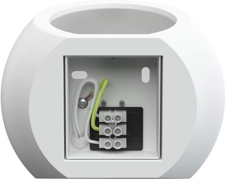 Electrical junction box with wiring on a white background