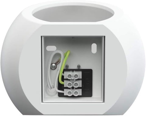 Electrical junction box with wiring on a white background