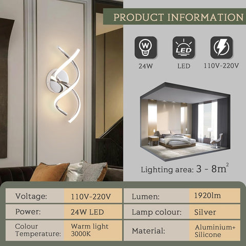 Elegant LED Spiral Sconce

