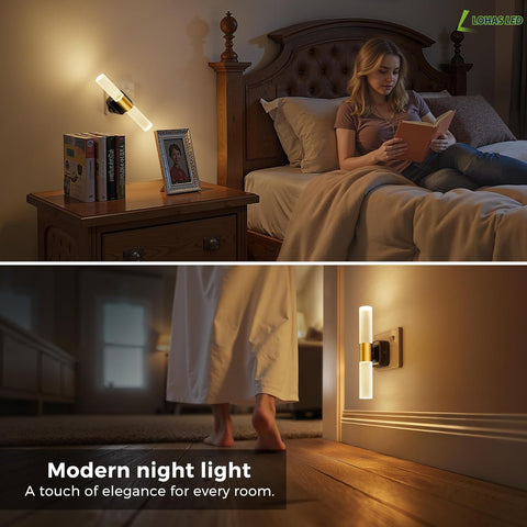 Elegant warm white LED plug light

