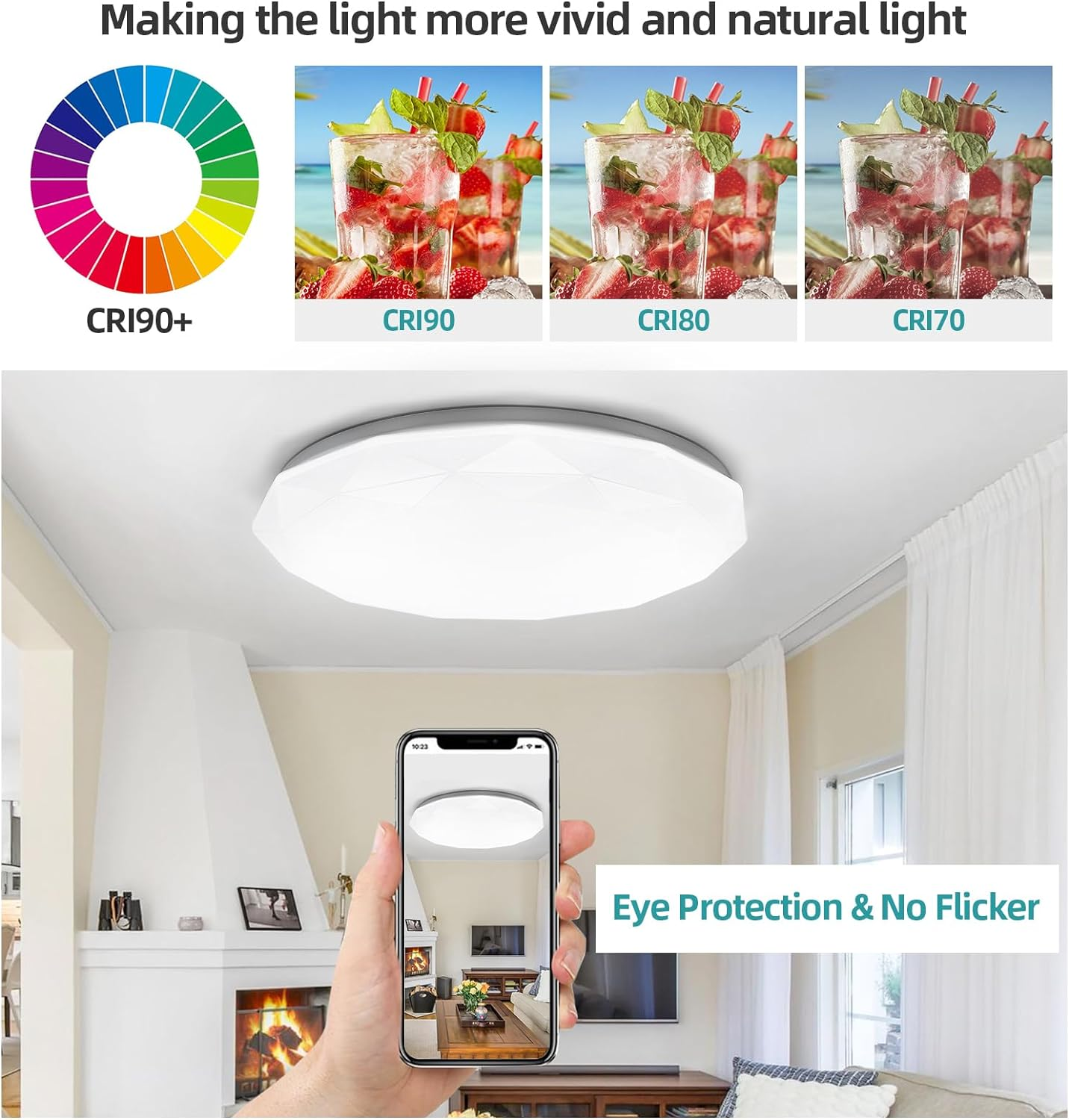 Energy-Efficient 24W LED Ceiling Panel Light - 6000K Daylight White