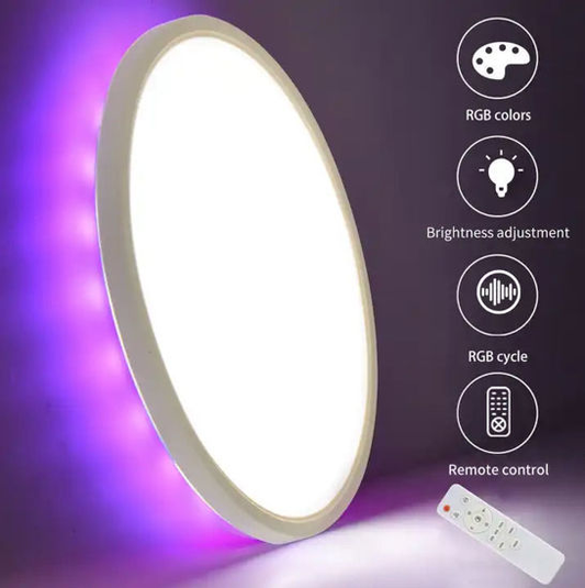 Energy-efficient LED ceiling light saving electricity compared to traditional bulbs