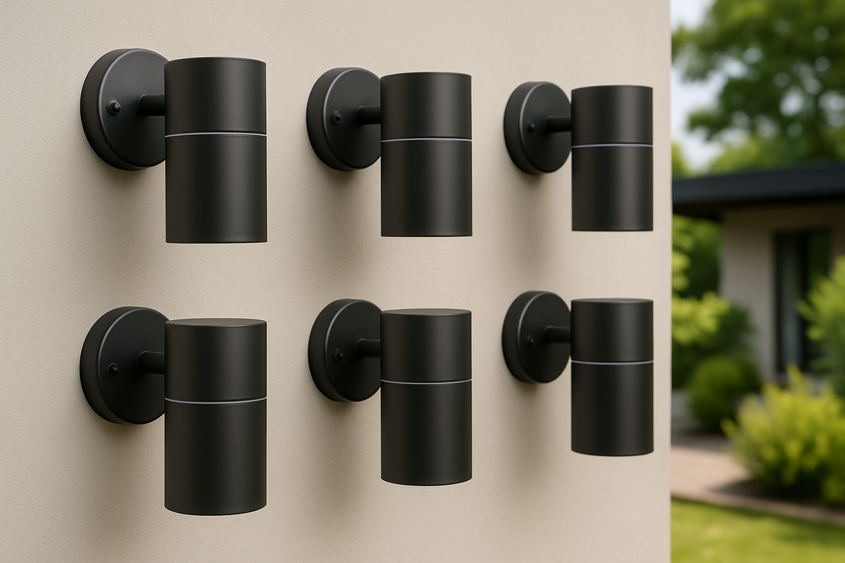 Entrance wall light in modern matte black

