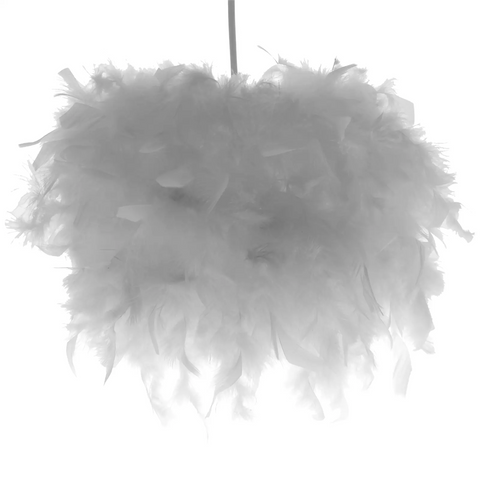 Feather lampshade 40cm white fluffy light shade
