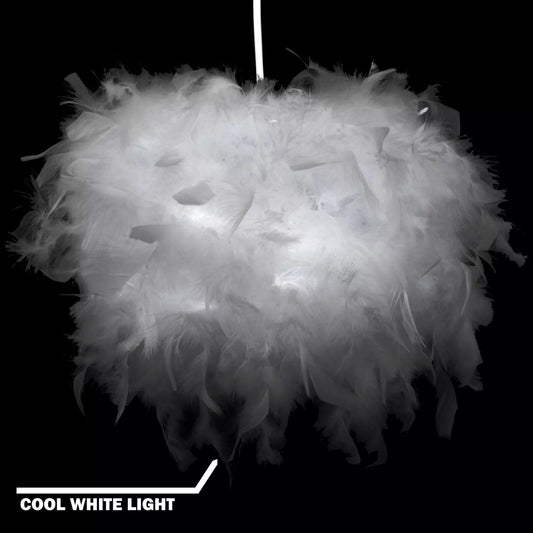 White feather lampshade for ceiling pendant lights
