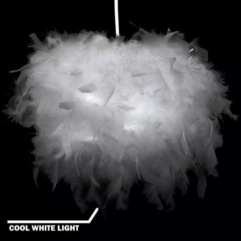 White feather lampshade for ceiling pendant lights
