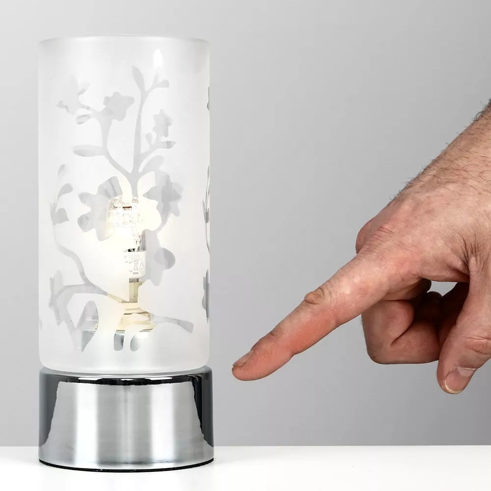 Lamp placed on a living room side table.​

