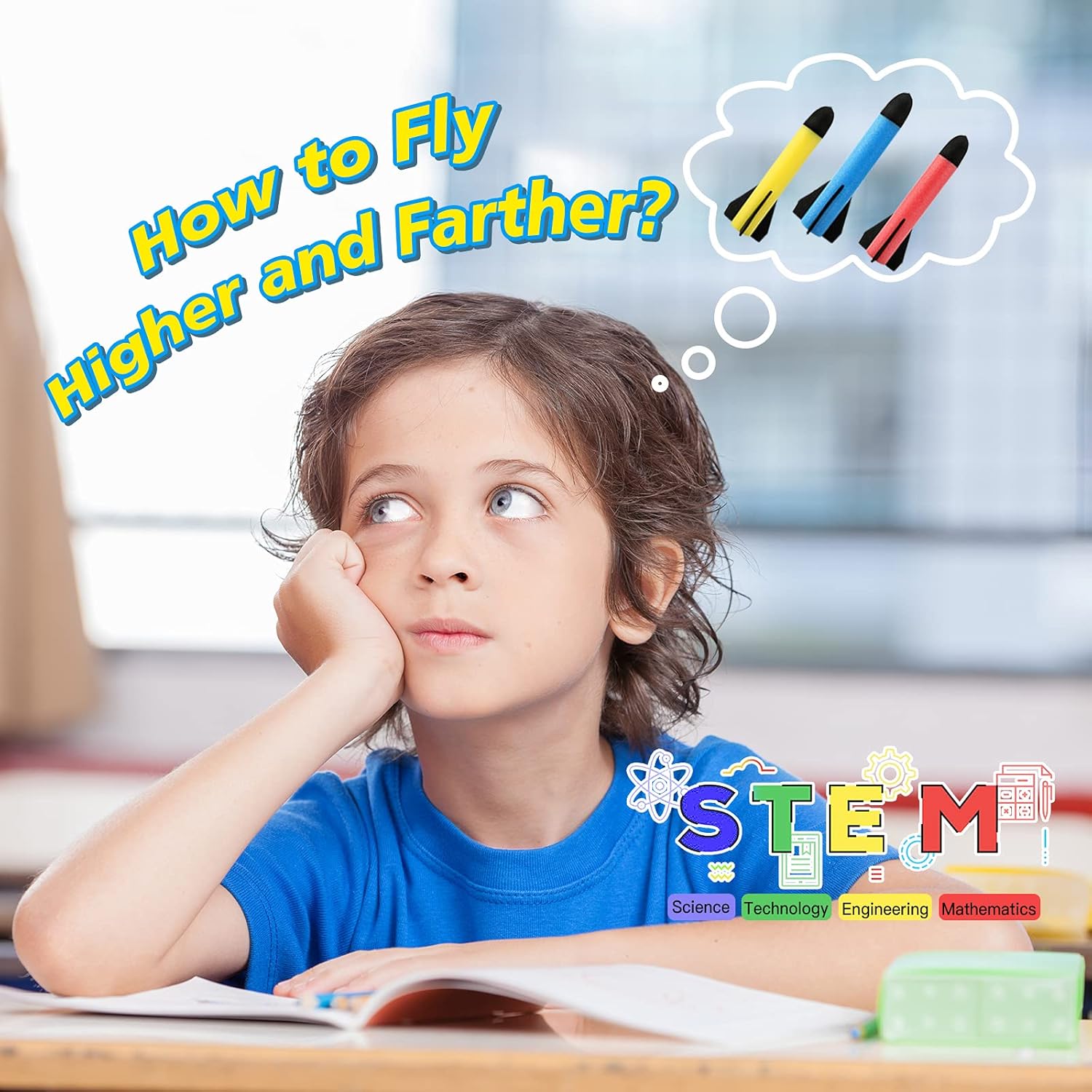 Foam rocket launcher toy set for safe indoor and outdoor fun