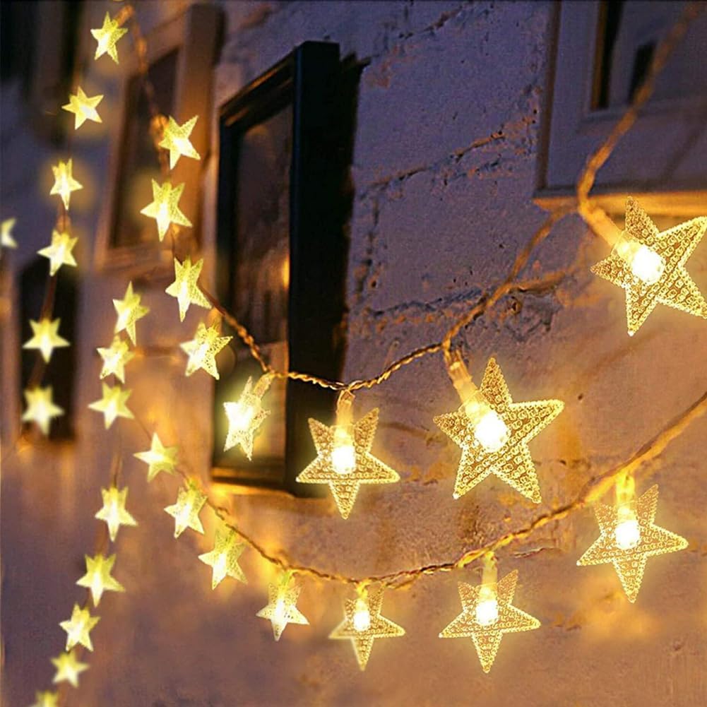 Star String Lights, 10ft/3M 20 LED Plug in String Lights Warm White Fairy Lights for Birthday/Christmas/Wedding/Party Indoor Outdoor Decoration - thelights4u.com