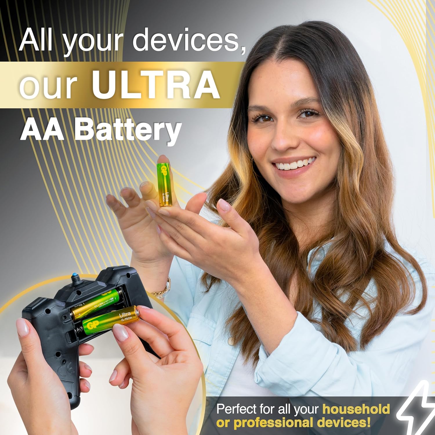 G-TECH battery pack with batteries being inserted, highlighting features like fast power generation and anti-leakage prevention.