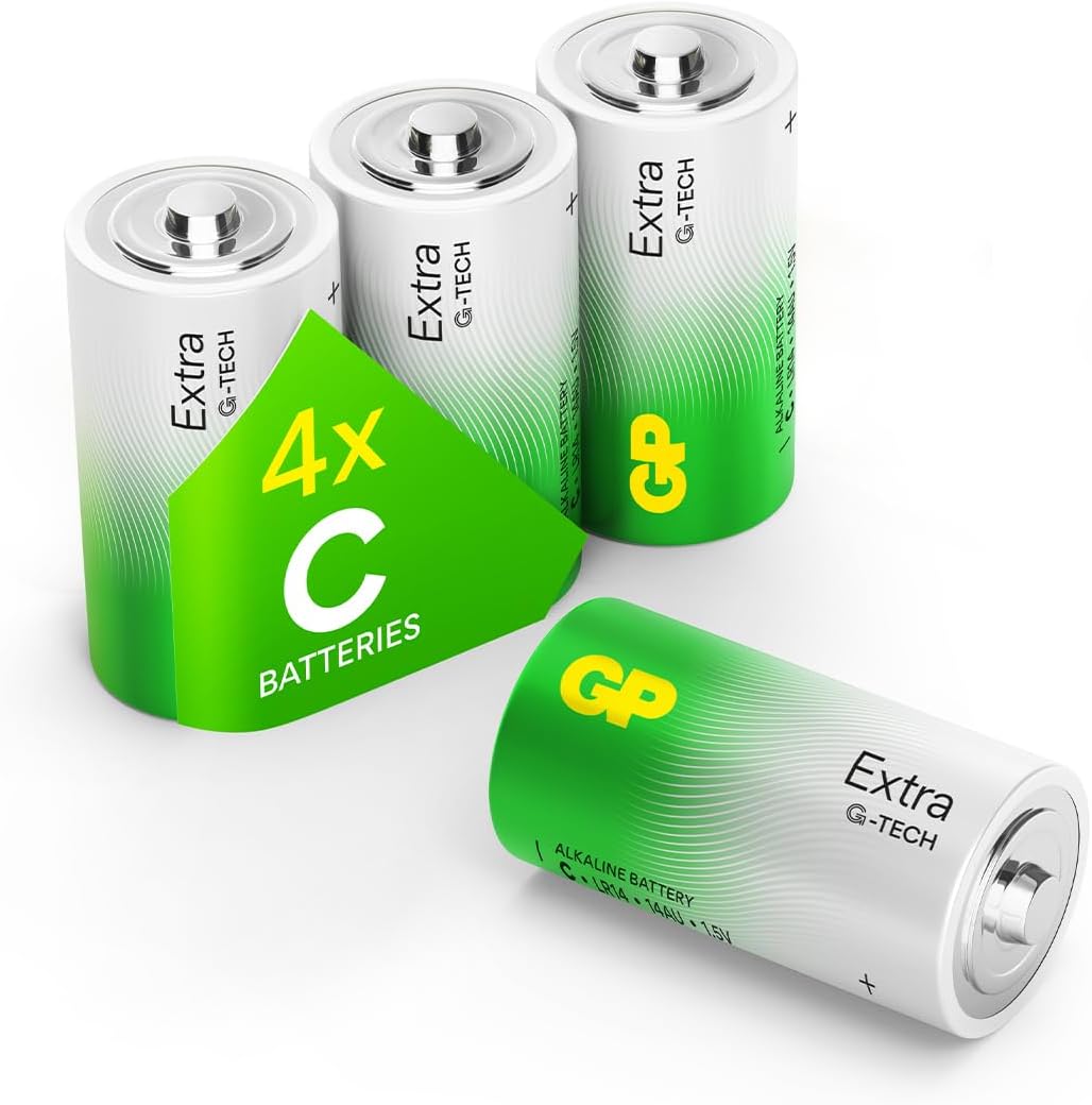 GP Extra G-Tech batteries on a white background