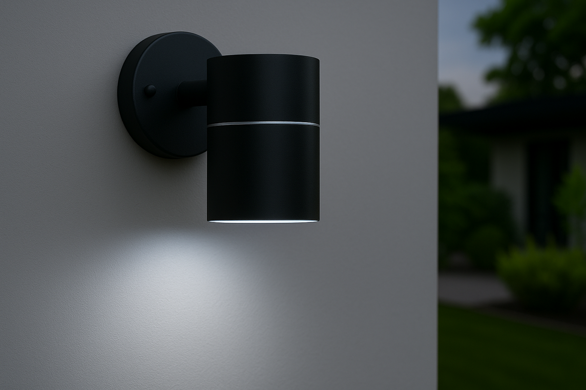 GU10 black exterior downlight with sleek design

