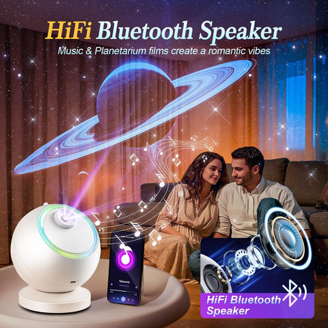 Galaxy Projector, 6 HD Films Star Projector Night Light Kids, Portable & Cordless Galaxy Light, 10 Lullabies & Bluetooth Northern Lights Mood Lighting, Planetarium Girf for Girl Women Decor