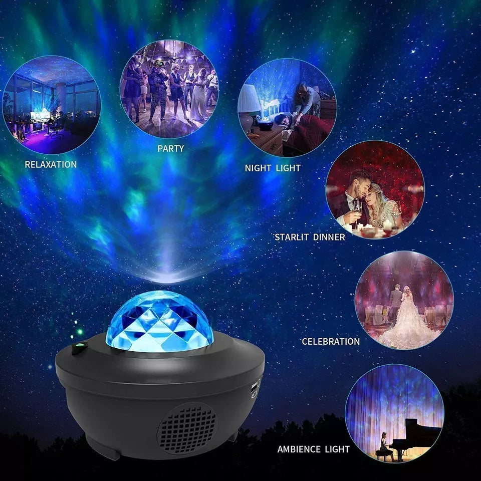 Galaxy Projector, Star Projector with Remote Color Changing,Music Bluetooth Speaker,Timer,Ocean Wave Star Sky LED Night Light Lamp for Baby,Kids Bedroom,Stage,Birthdays,Christmas,Black