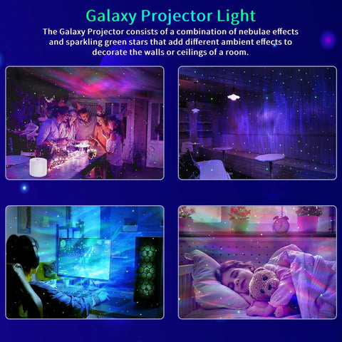 Galaxy light projector creating romantic ceiling lighting