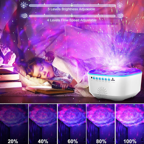 Galaxy night light with built-in music speaker