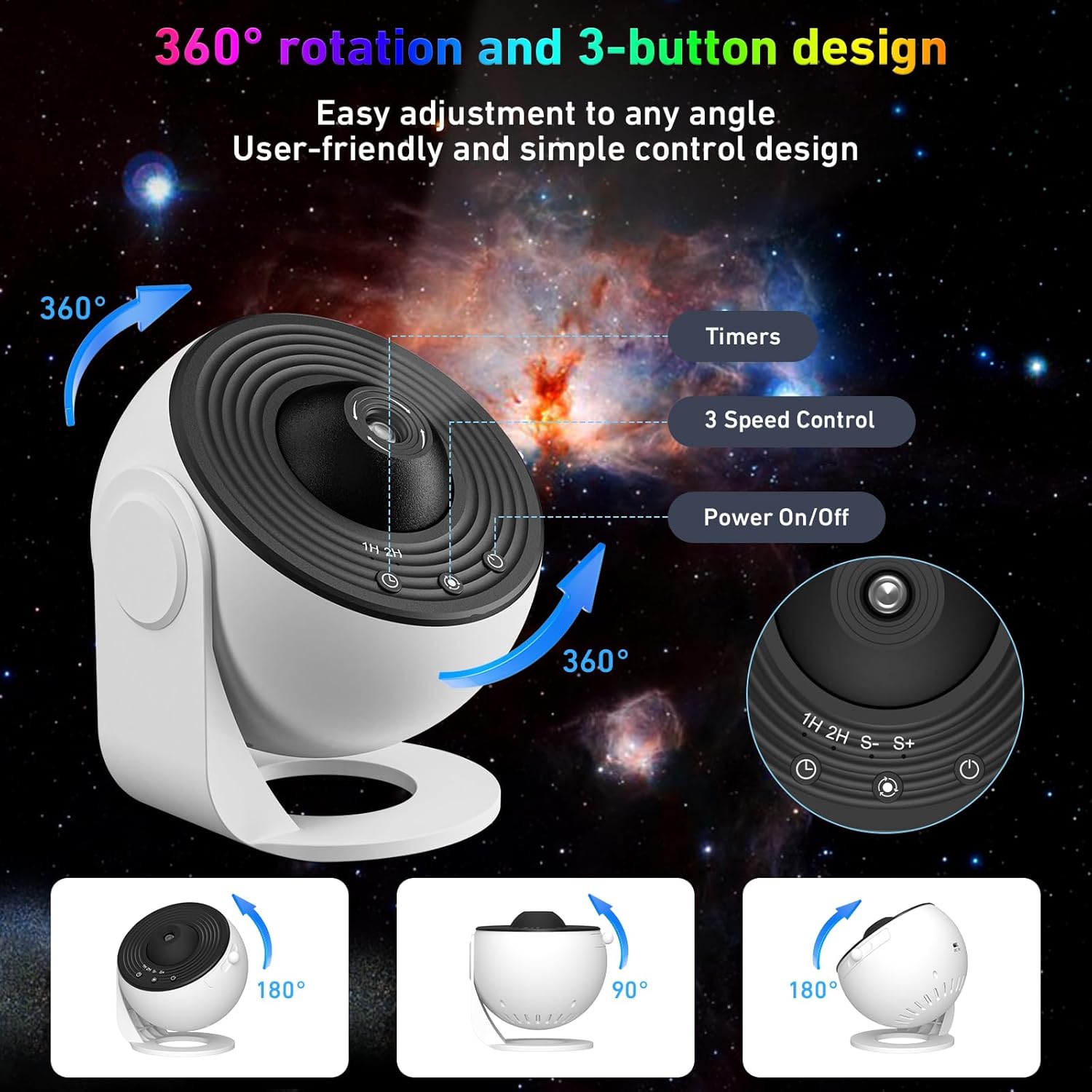 Galaxy night sky projector for bedroom