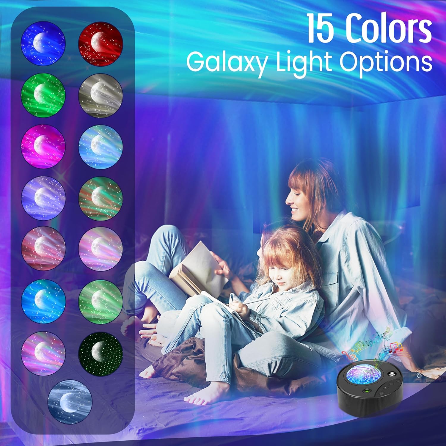 Galaxy projector with remote control and timer