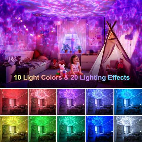 Galaxy projector with white noise sounds for sleep and relaxation