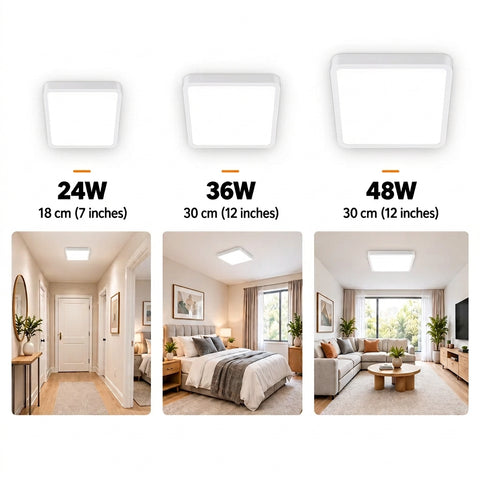 48W LED Square Ceiling Light 30x30cm White Flush Mount - Give a New Look To Your Room - Make a Dull Room Feel Fresh