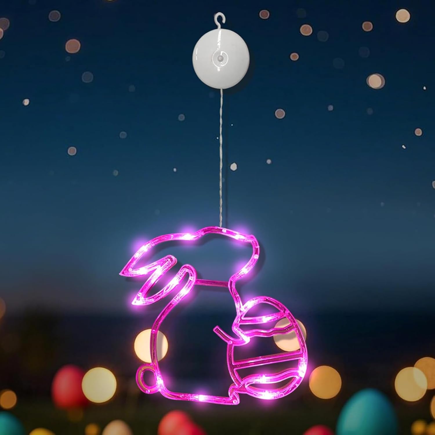 Hanging Easter LED window lights for indoor seasonal decoration