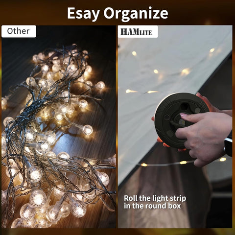 Hanging camping lantern string lights

