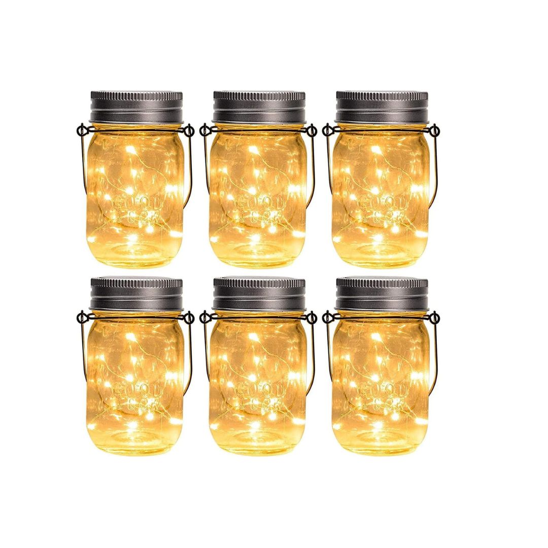 Hanging solar mason jar lights outdoor

