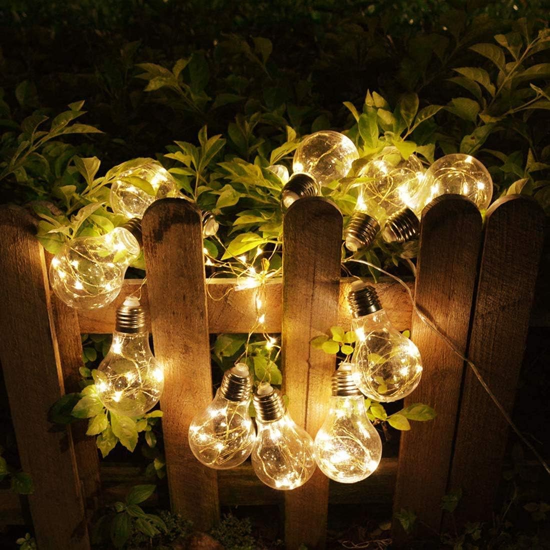 Holiday Decoration Led Light String Led Christmas Lights 20Bulb G45 Globe Festoon Bulb with Copper Wire Fairy Light Solar Powered Party Ball String Lamps