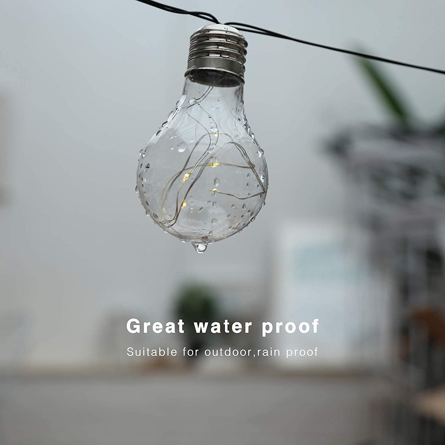 Holiday Decoration Led Light String Led Christmas Lights 20Bulb G45 Globe Festoon Bulb with Copper Wire Fairy Light Solar Powered Party Ball String Lamps