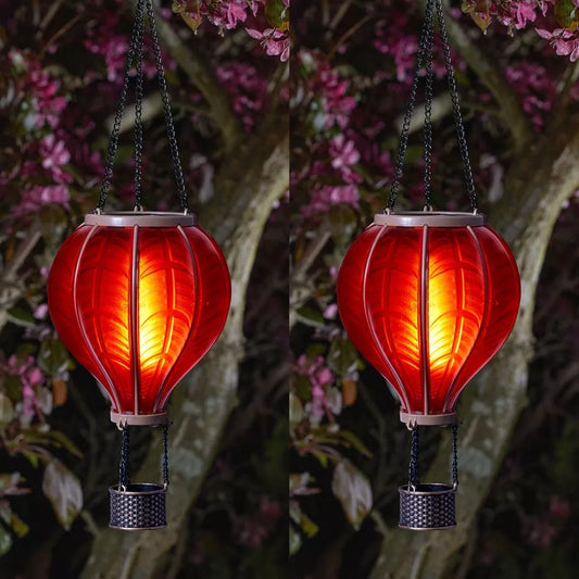 Hot Air Balloon Solar Garden Light - Solar Hot Air Balloon Lantern for Garden Decoration | Waterproof Colorful Hot Air Balloon Decorative Hanging Lights for Yard Patio Porch
