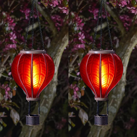 Hot air balloon solar garden light for outdoor decoration

