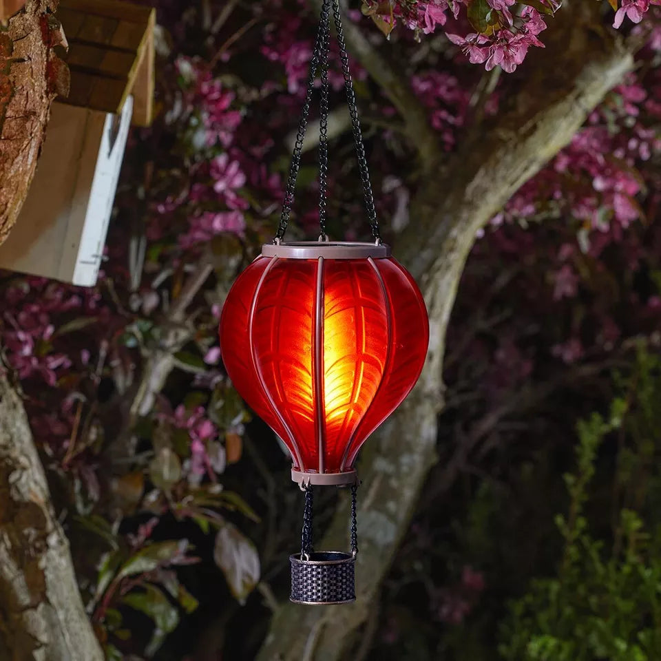 Hot Air Balloon Solar Garden Light - Solar Hot Air Balloon Lantern for Garden Decoration | Waterproof Colorful Hot Air Balloon Decorative Hanging Lights for Yard Patio Porch
