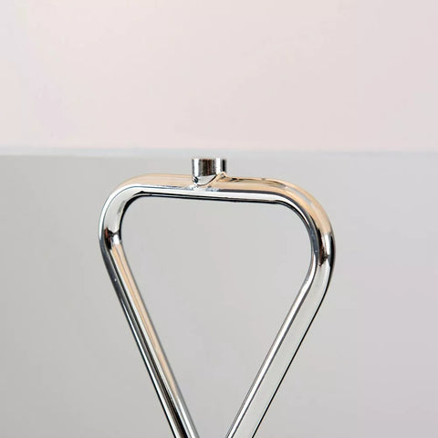 Hourglass Table Lamp Chrome Living Room 44.5CM Light Rectangle Shade LED Bulb