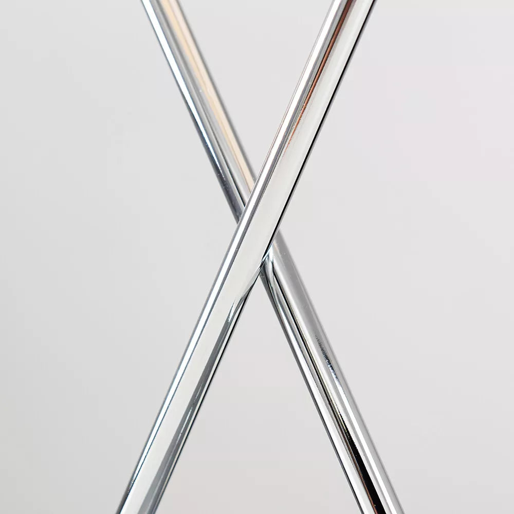 Hourglass Table Lamp Chrome Living Room 44.5CM Light Rectangle Shade LED Bulb